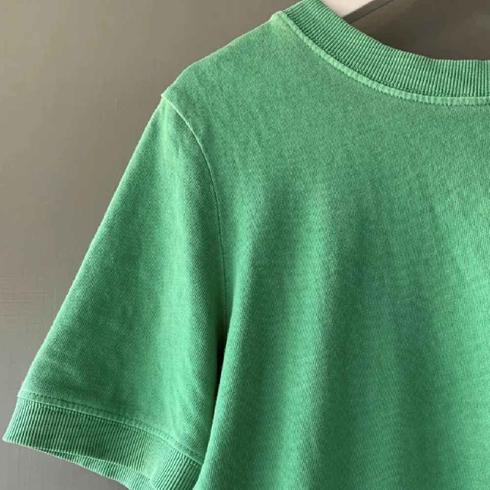 Grön T-shirt från Zara!  Köpte den för 200kr och säljer nu för 45 kr plus frakt 📦🍀. T-shirts.