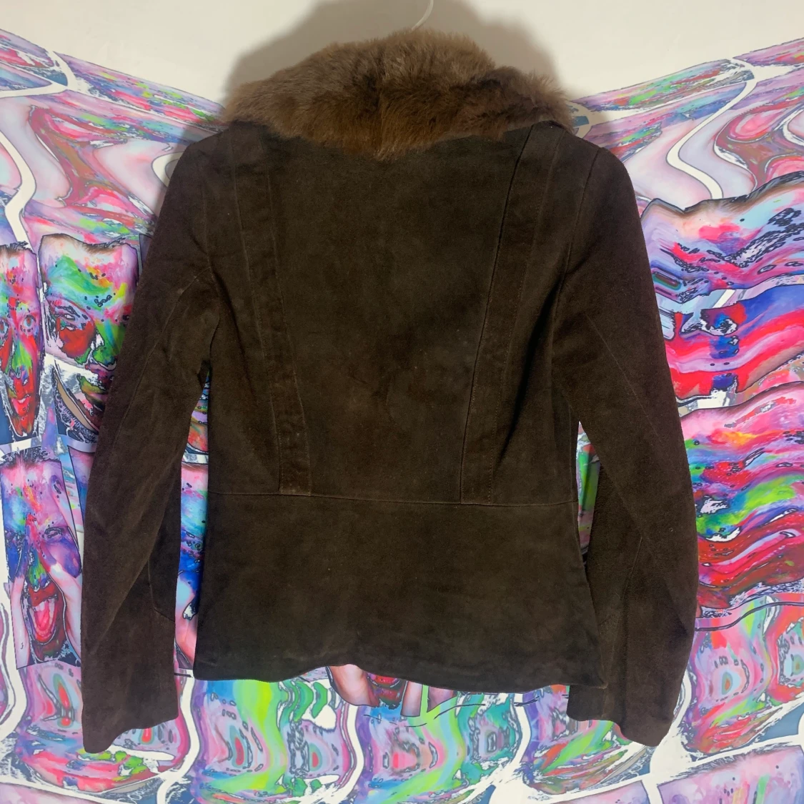 VINTAGE 70's MOCKAJACKA MED PÄLSKRAGE - 90