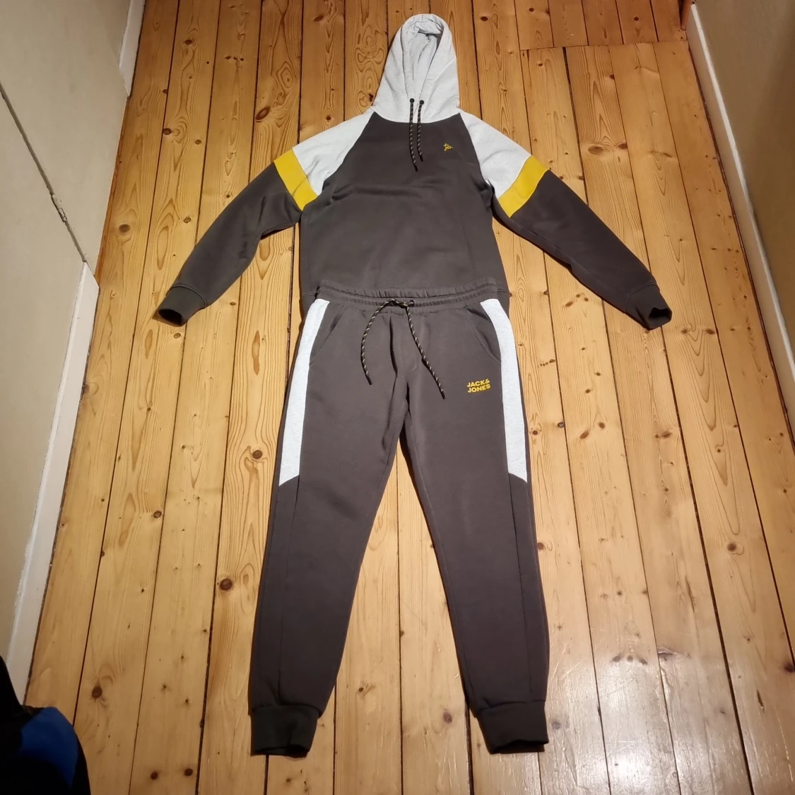 Ögledtickad Sweatsydd Hoodie - 91