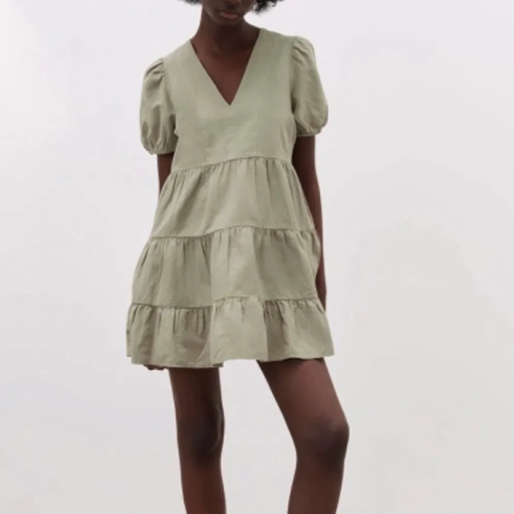 Säljer denna supersöta gröna volang klänning ifrån Zara som är helt slutsåld på hemsidan. Köpt för ca ett år sedan men i superbra sick. Inget tecken på användning. Mer bilder kan fixas.💕💕. Klänningar.