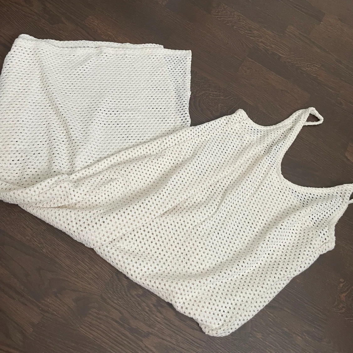 Vit klänning virkad maxiklänning långklänning H&M S - 90