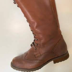 Vintage bruna boots, äkta läder. 