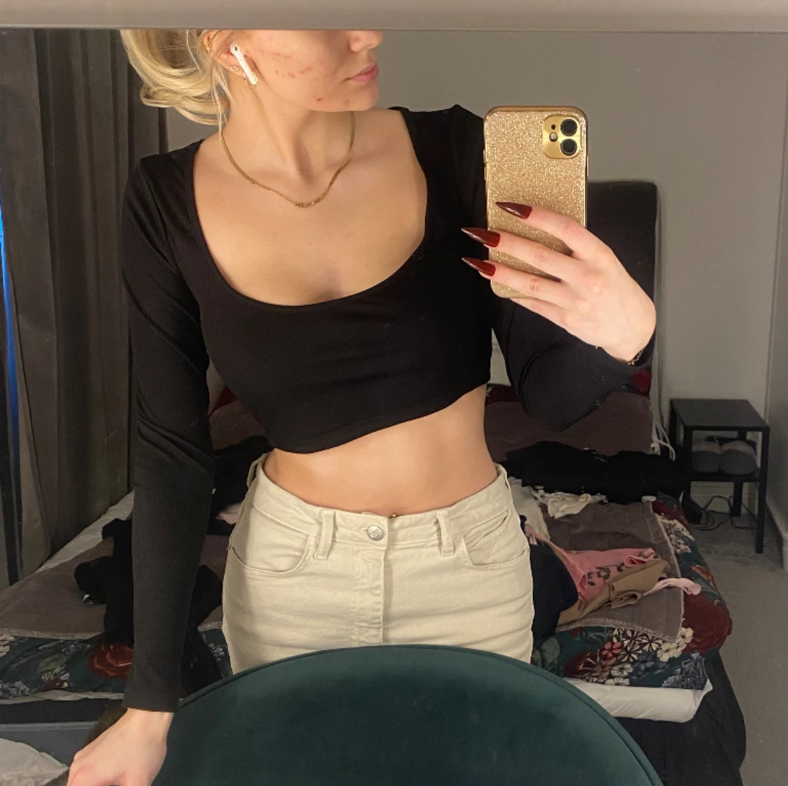 Långärmad croptop