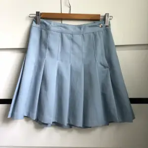 Gråblå plaid kjol från h&m