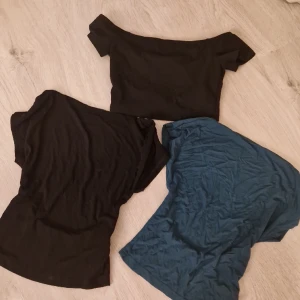 Toppar - 3 toppar från shein, alla är storlek x-small. Den gröna och svarta toppen längst ned i bilden har öppen rygg. Tryck gärna på köp nu💗