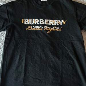 Detta är en svart burberry t shirt i storlek L som är som ny.
