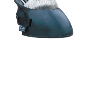 Shires 1 st läkesko till häst storlek medium  - Denna tillfälliga hovsko skyddar den känsliga strålen och sulan från skada om hästen skulle tappa en sko. Den enkla pull-on designen möjliggör enkel tillpassning. Sitter säkert på plats med en nylonrem och skyddar utan att skada hovväggen. M= 12x13cm