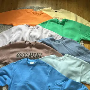 Säljer massor utav Sweat shirts från Gina tricot! Alla är i storlek xs och i superbra skick, säljer för endast 100kr st. Nypris 250kr st. Finns i färgerna: gul, orange, grön, lila, marinblå, brun/lila, ljusblå, blå.