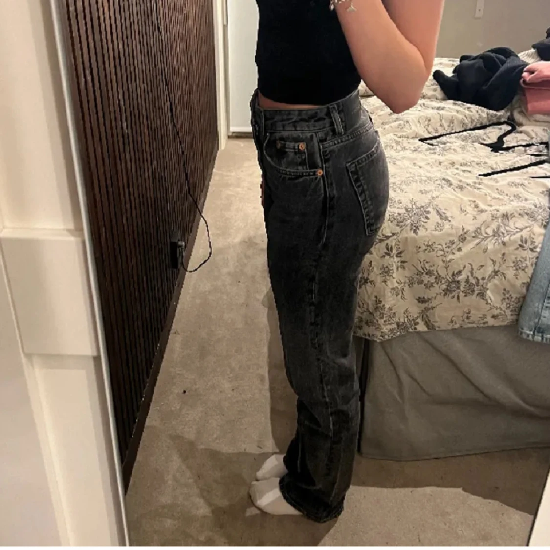 Zara mid waist gråa jeans  - 91