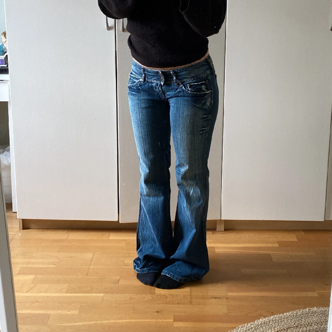 Lågmidjade bootcut jeans - 90