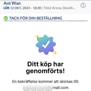 2 Antwan biljeter till salu Tele 2 - Säljer 2 biljeter främre raden pga dålig planering först till kvarn!!!😭❤️
