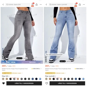 2 par byxor  - 2 par byxor, båda från shein i strl M. Ett par blåa och ett par gråa, säljes styckvis eller ihop. De är endast testade och aldrig använda då de inte passade. Båda kostade 259 (styck) och säljer för 150 st eller 275 för båda. Köpare betalar frakt!