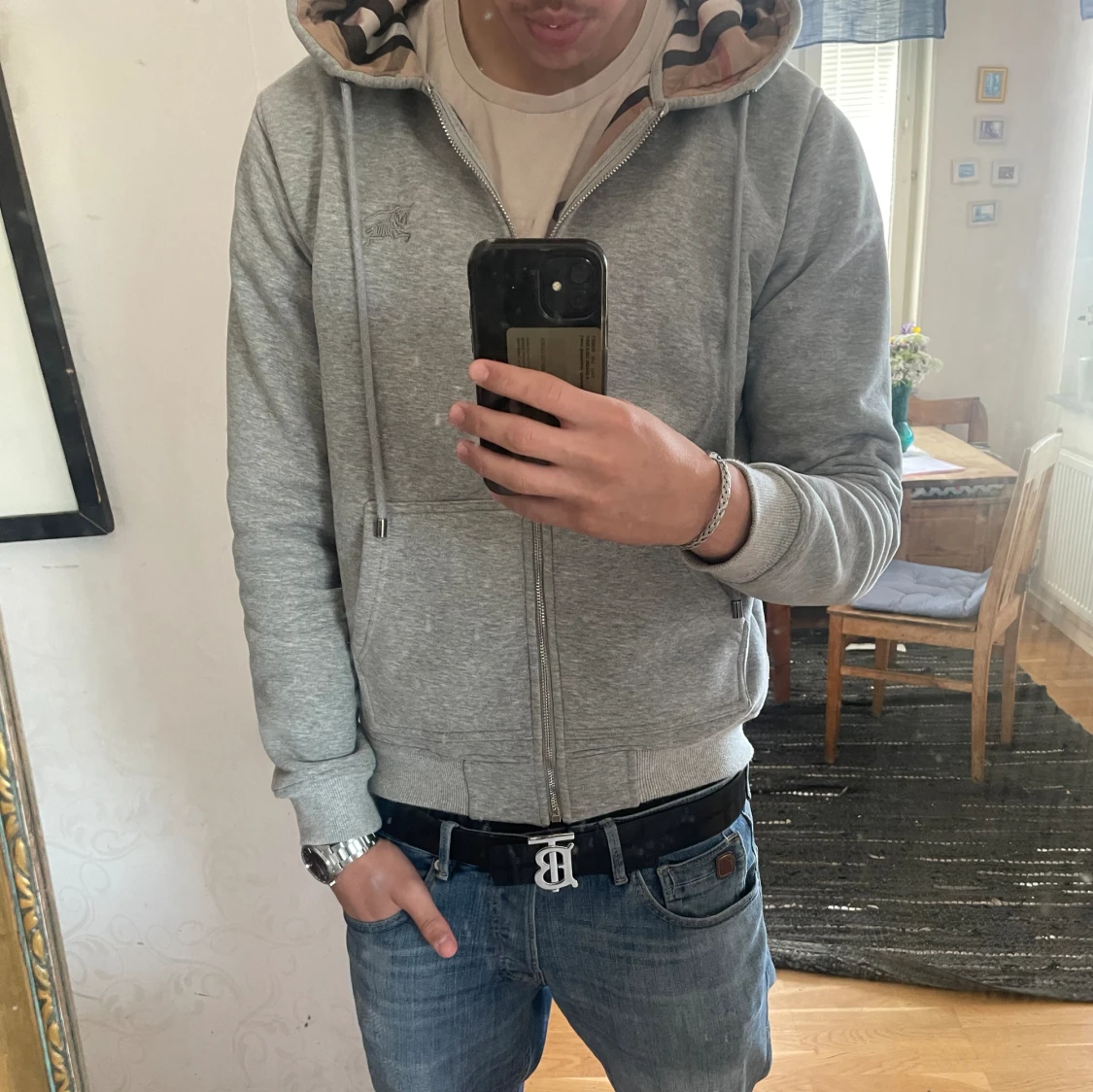 Burberry zip hoodie 