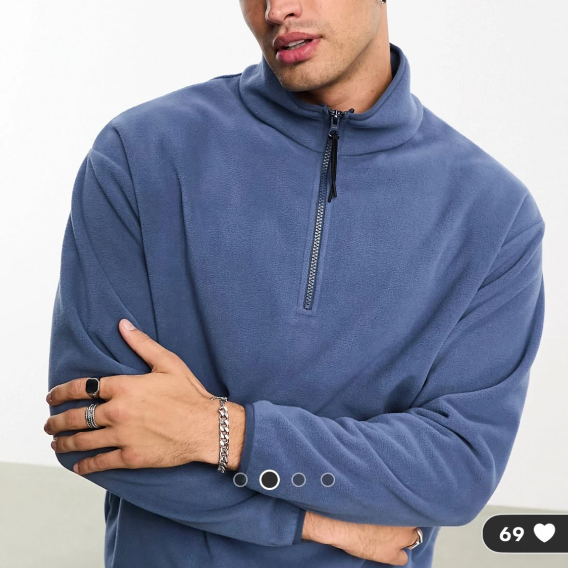 Blå fleecetröja - 90