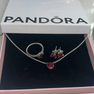 Pandora, hjärt ring, örhängen, halsband - Säljer dessa tre jätte fina smycken pga av att jag inte använder de. Dem är använda ca 2 gånger. Originalpris är 899+1548, säljer för ca 1600 för allt, går att förhandla. Går att köpa endast 1 av smycken om ni vill💗hör av vid frågor💞💞(örhängen sålda)
