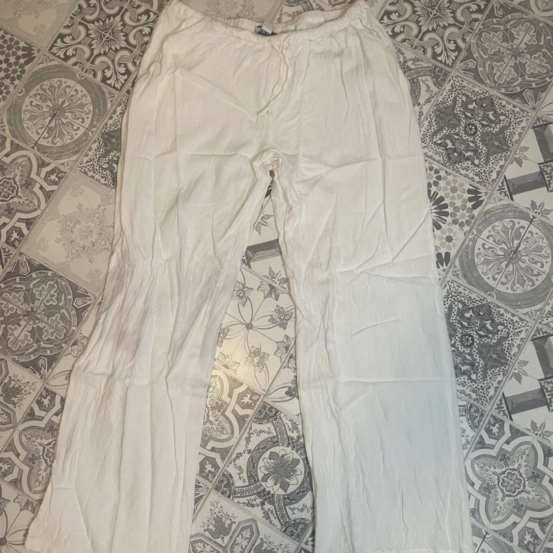 Vita linnebyxor - 90