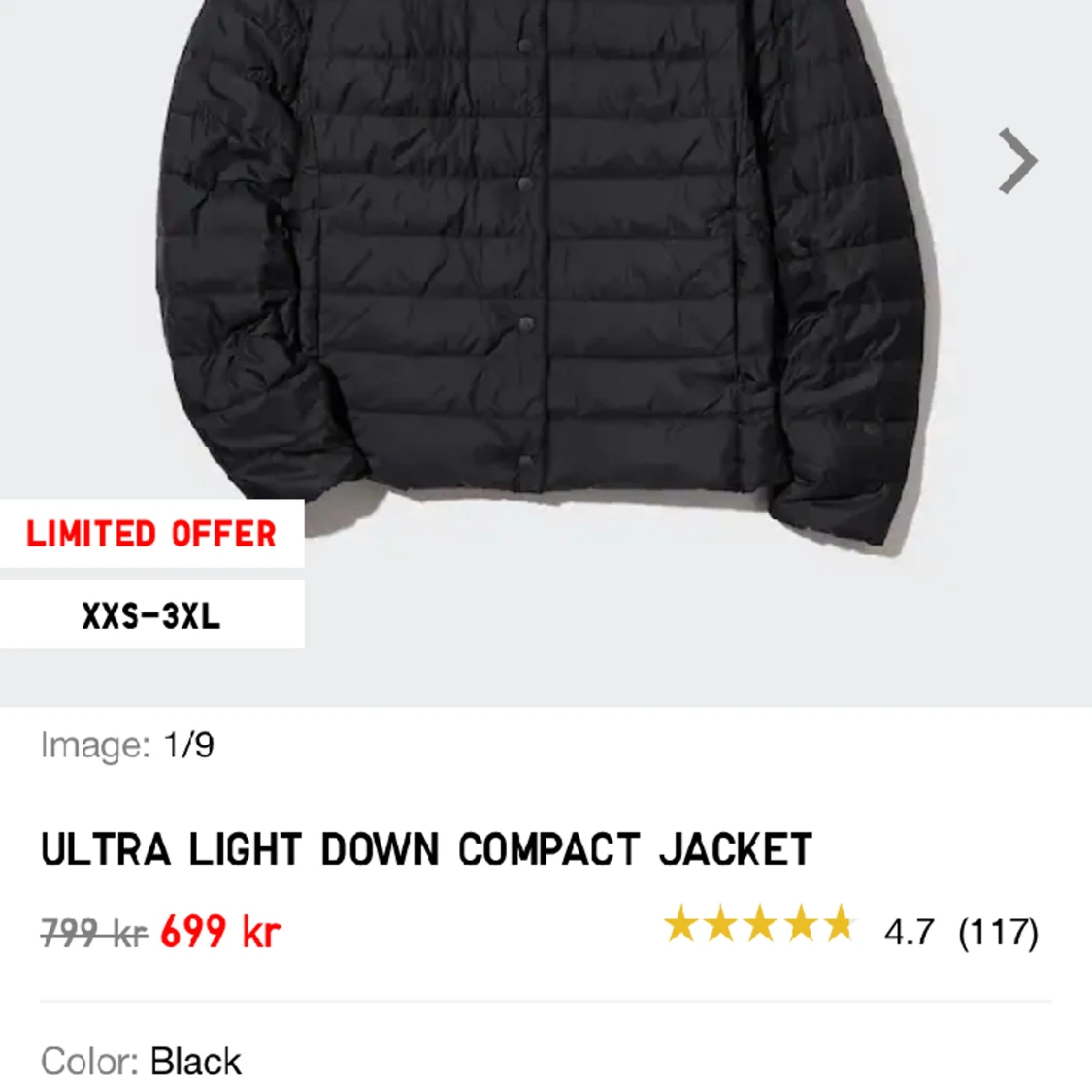 Svart uniqlo jacka - 91