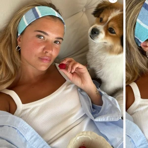 Sky Headband från Djerf Avenue - Sky Headband från Djerf Avenue 🌊Unikt hårband med det bästa materialet och finaste blå tonerna 🫐 Hårbandet har stretch i sig samtidigt som det håller sig sturdy och tajt runt huvudet 🧵Aldrig använd, har taggen kvar men som är avklippt 🪁 Nypris: 399kr