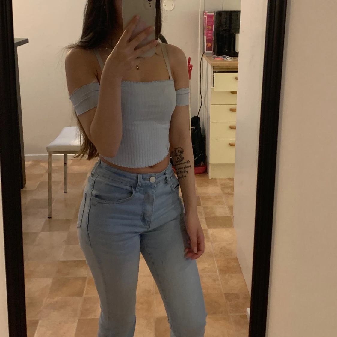 Blå topp, storlek xs - 90