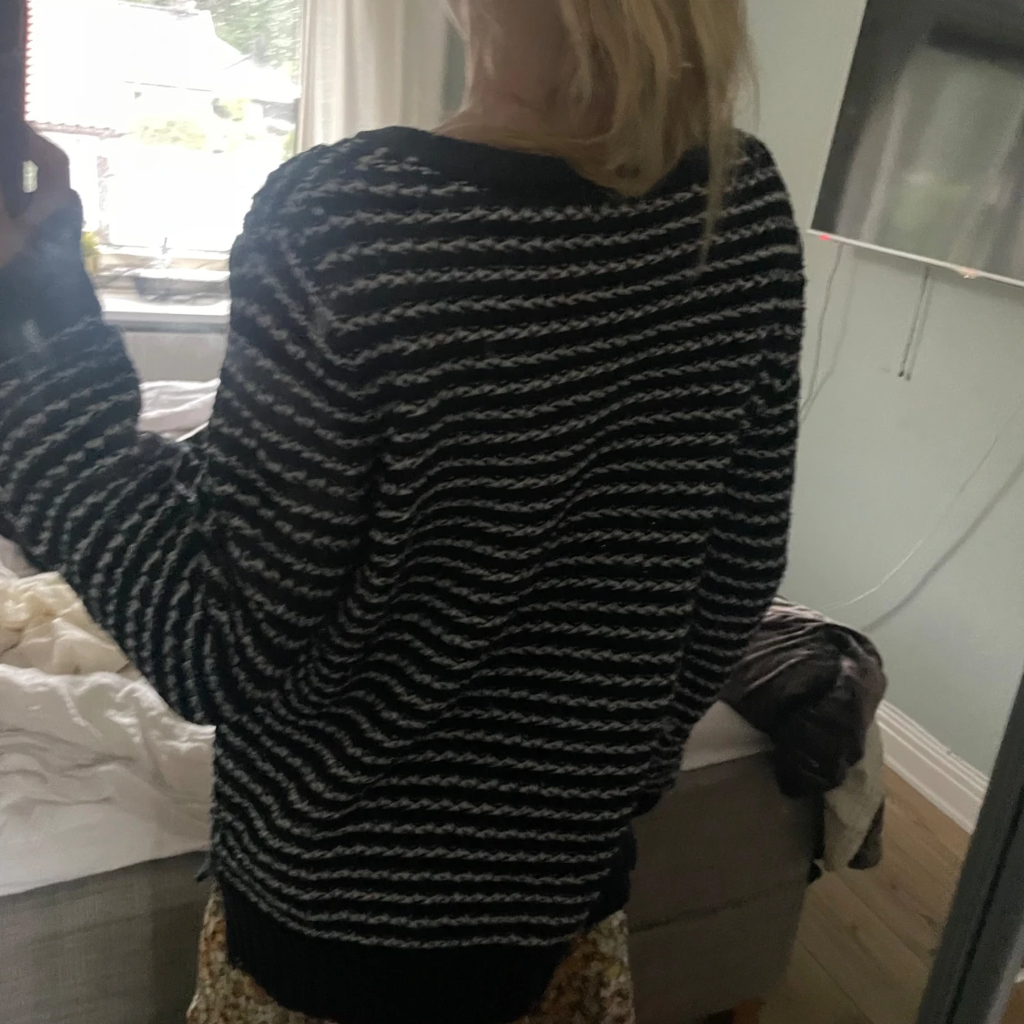 Stickad randig tröja  - 90