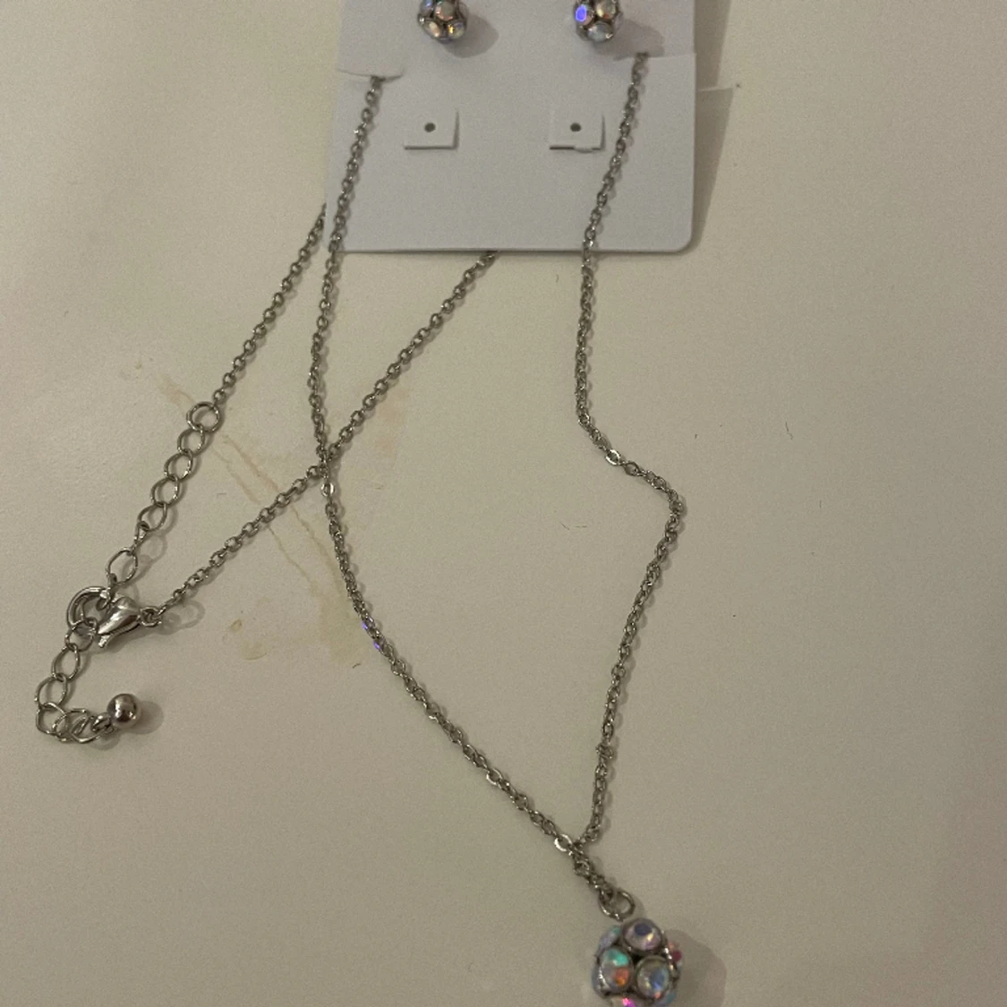 Guldhalsband med diakokula+örhängen med diskokula