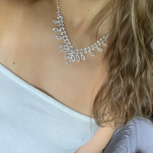 Fint Silver Diamant halsband  - En jättefint halsband från glitter🩷aldrig använd och i väldigt fint skick🩷säljer nu pga att jag inte använder silver smycken