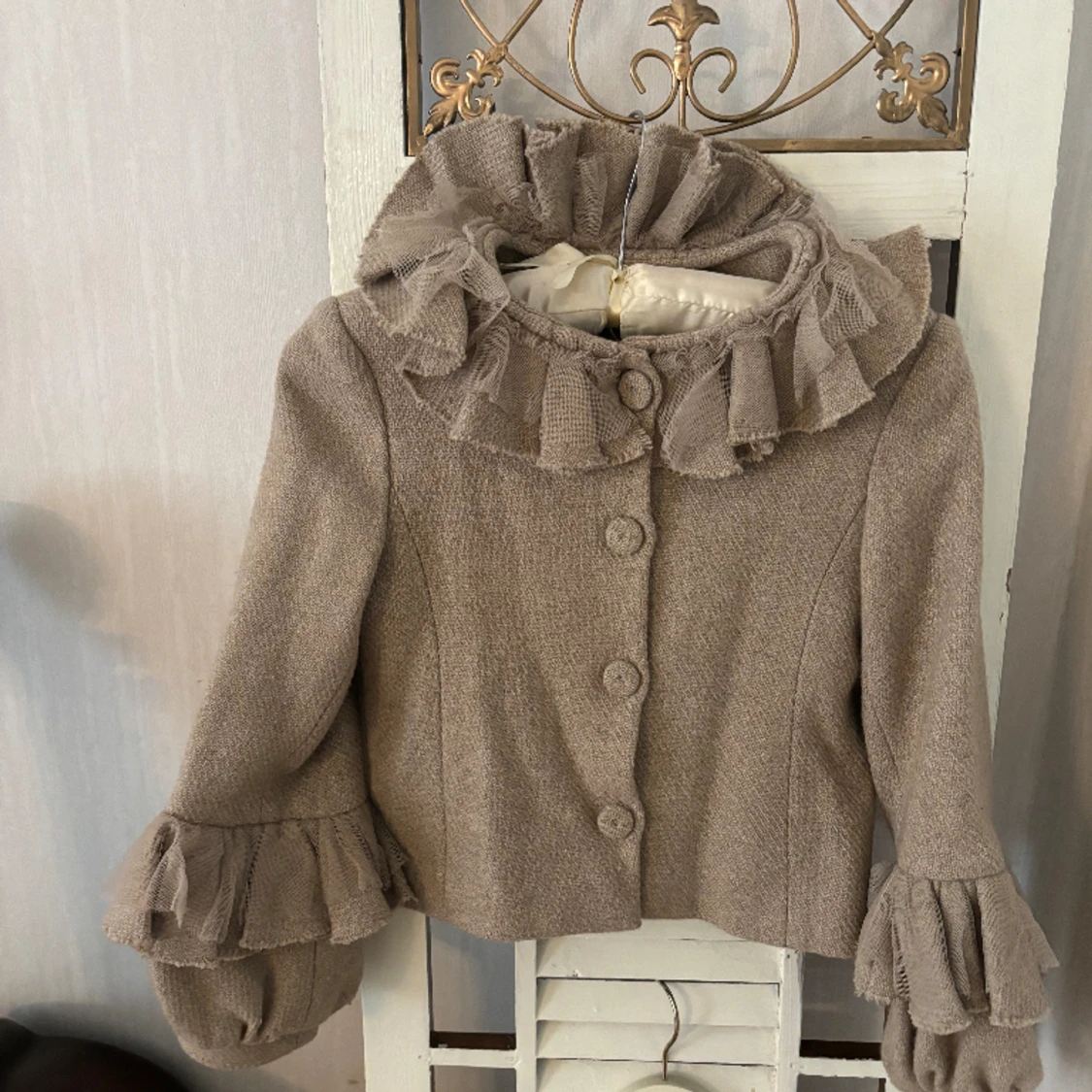 Larrana vår höst jacka exklusivt material med basker mössa nyskick - 90