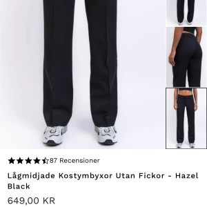 Lågmidjade kostymbyxor  - Säljer nu mina svarta kostymbyxor ifrån madlady i storlekar 34 och längden regular, säljer dom då dom inte kommmer till användning längre