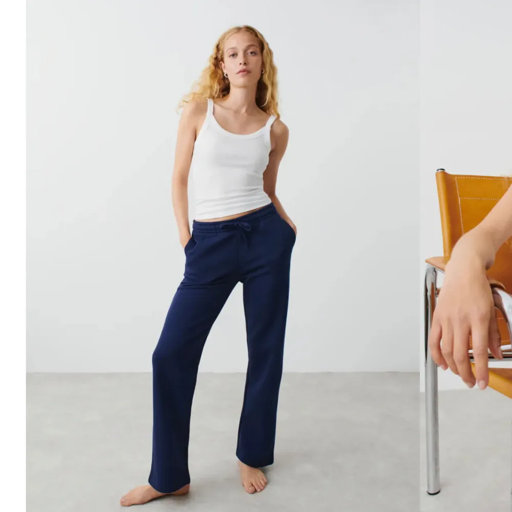 Jättesköna midwaist mjukisbyxor från Gina tricot i storlek XS som tyvärr inte kommer till någon användning längre!💞. Jeans & Byxor.