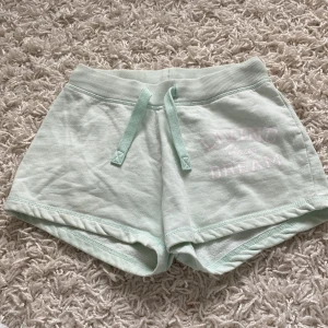 Ljusgröna shorts från Red & Blue - Ett par ljusgröna shorts från Red & Blue med texten 'LIVING Your DREAM' tryckt på framsidan. Shortsen har en ribbad midja med snören för justerbar passform.