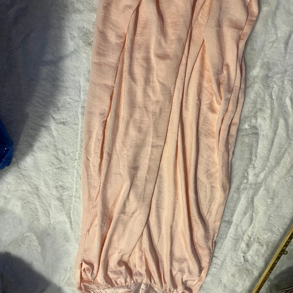 Peach rosa satin lösa byxor 