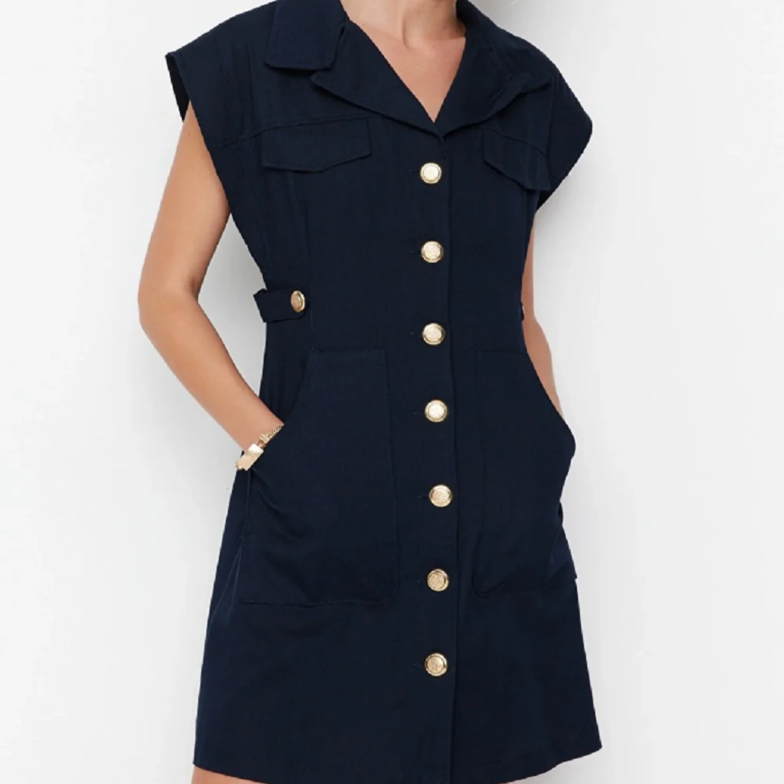 Marinblå klänning - 90