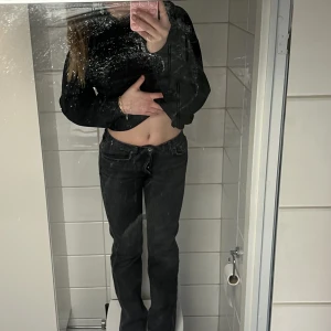 Mellan lågmidjade jeans från Zara - Säljer ett par svarta jeans som är mellan lågmidjade (se bild).  Får ingen användning av dem längre men dem är i fint skick!  Storlek 34/XS  Kontakta mig vid frågor  Kram Tyra💓
