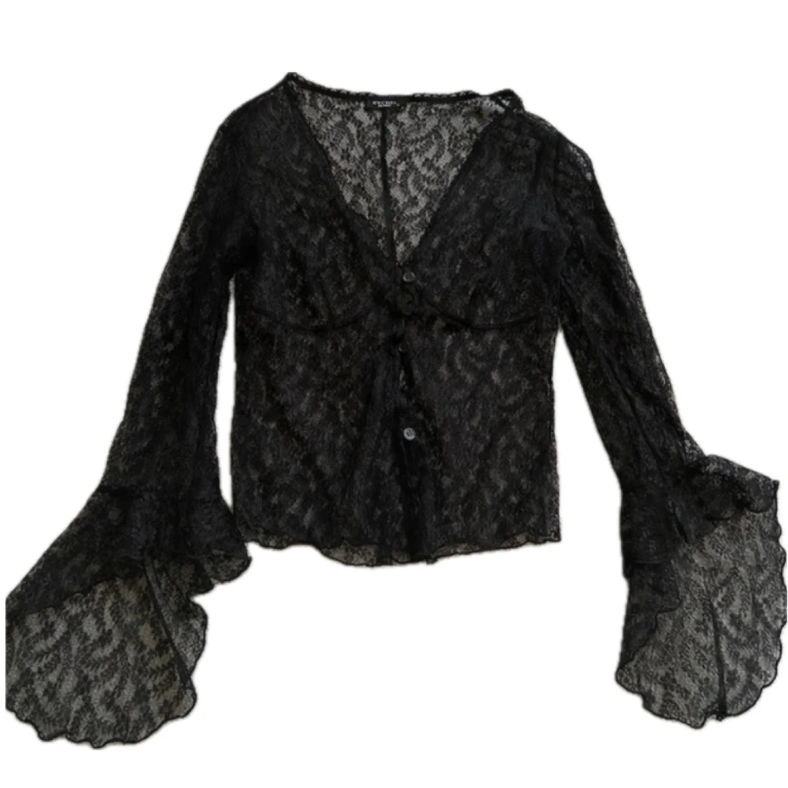 Spetstopp med vida ärmar || Y2k, Goth