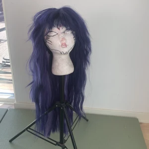 Raidem shogun wig - sharp cut at bottom, not too ruined, originally a raiden shogun wig