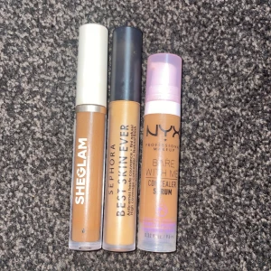 Concealer  - 3 concealer från olika märken! Använt Sephora minst 2 ggr  Använt Sheglam minst 4 ggr som contour Testat Nyx 1 gång i handen Anledning till varför jag säljer är att eftersom alla tre concealer är för mörka för min hudfärg Dm mej om du är intresserad 