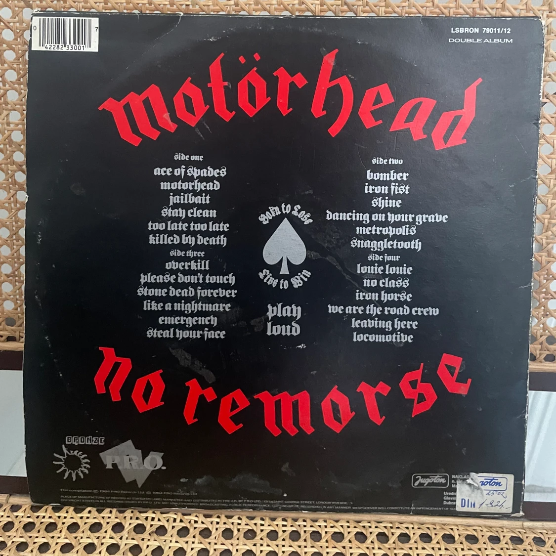 Motörhead vinyl, NO REMORSE - 90
