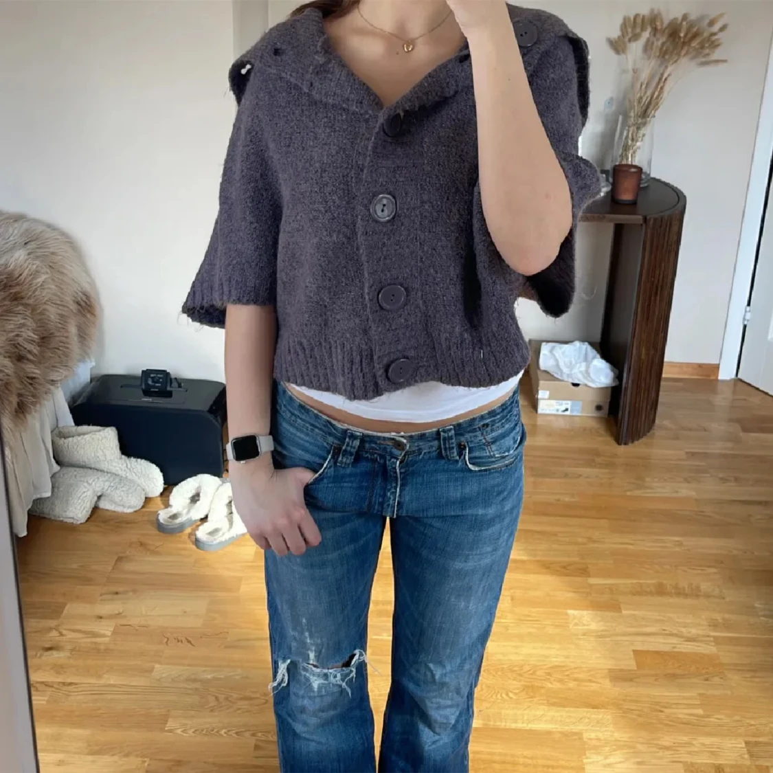 Stickad kofta/poncho