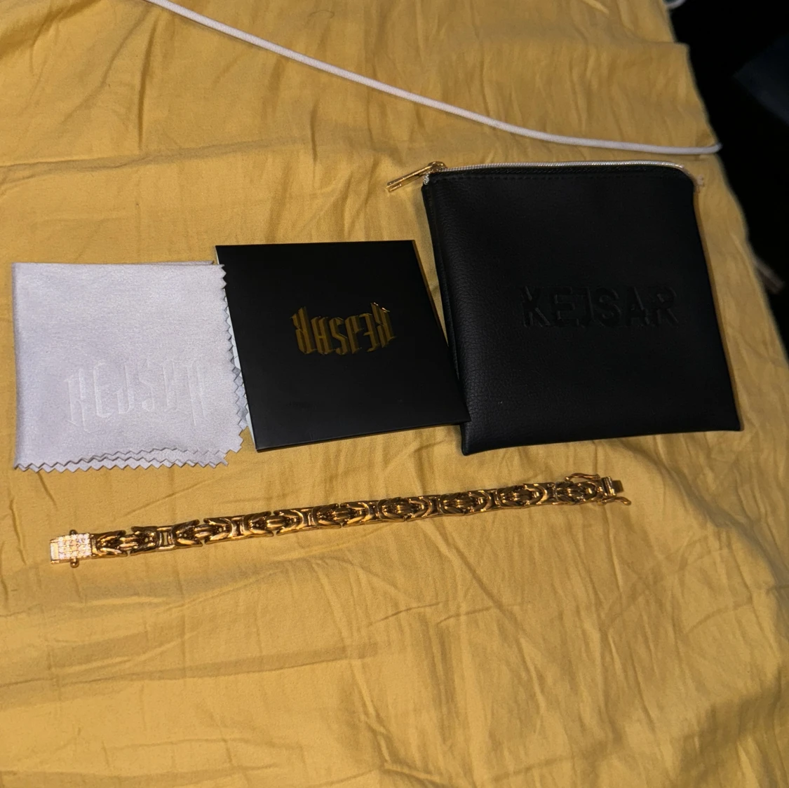 Guld Kejsar länk armband 8mm