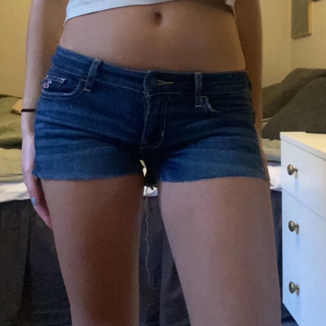 Lågmidjade jeans shorts