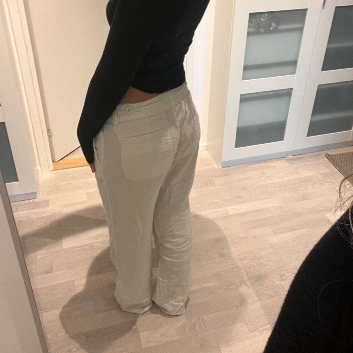 Vita linnebyxor - 90