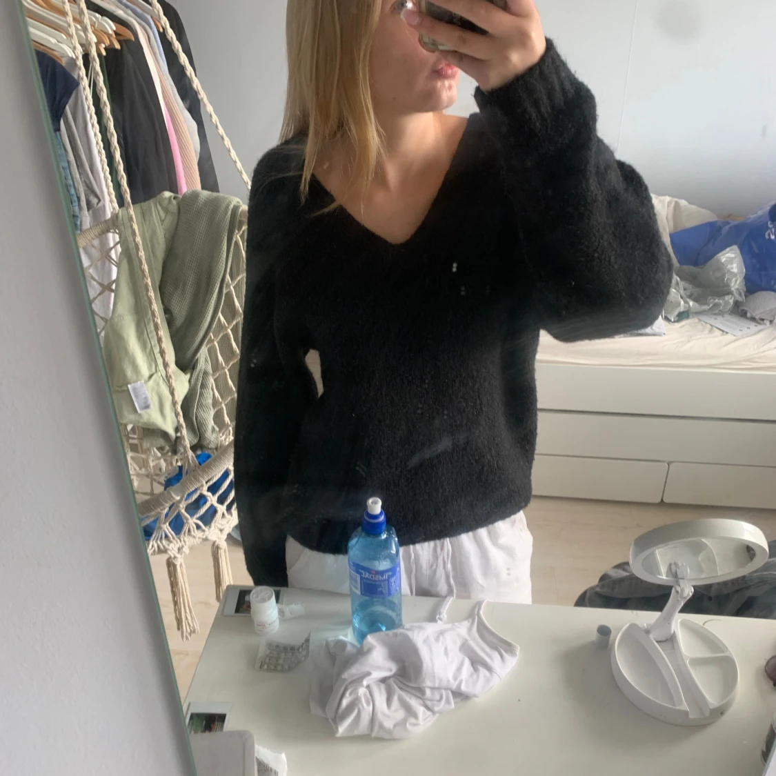 Svart stickad tröja - 90