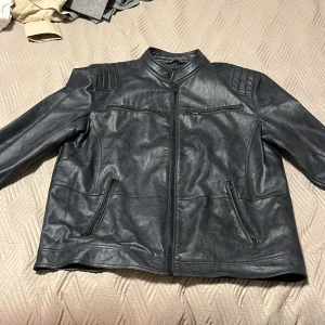 Läderjacka  - Läderjacka för män bra kvalite mörkblågrå
