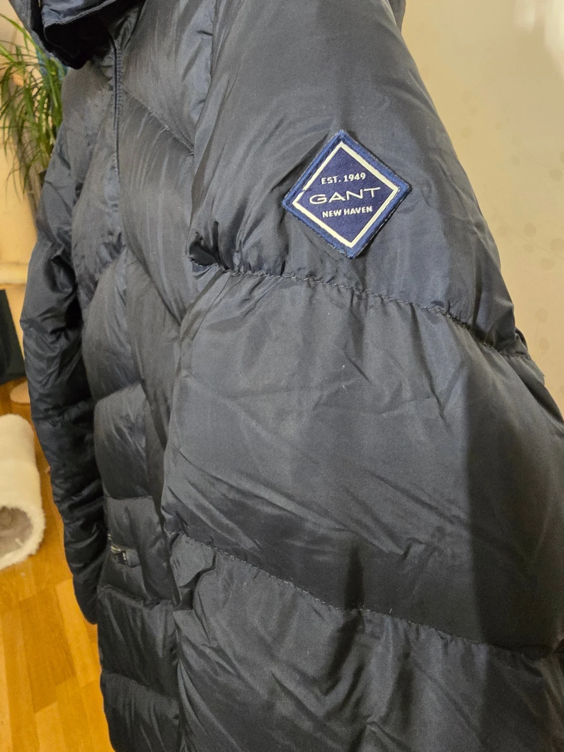 Mörkblå lång dunjacka från Gant - 1