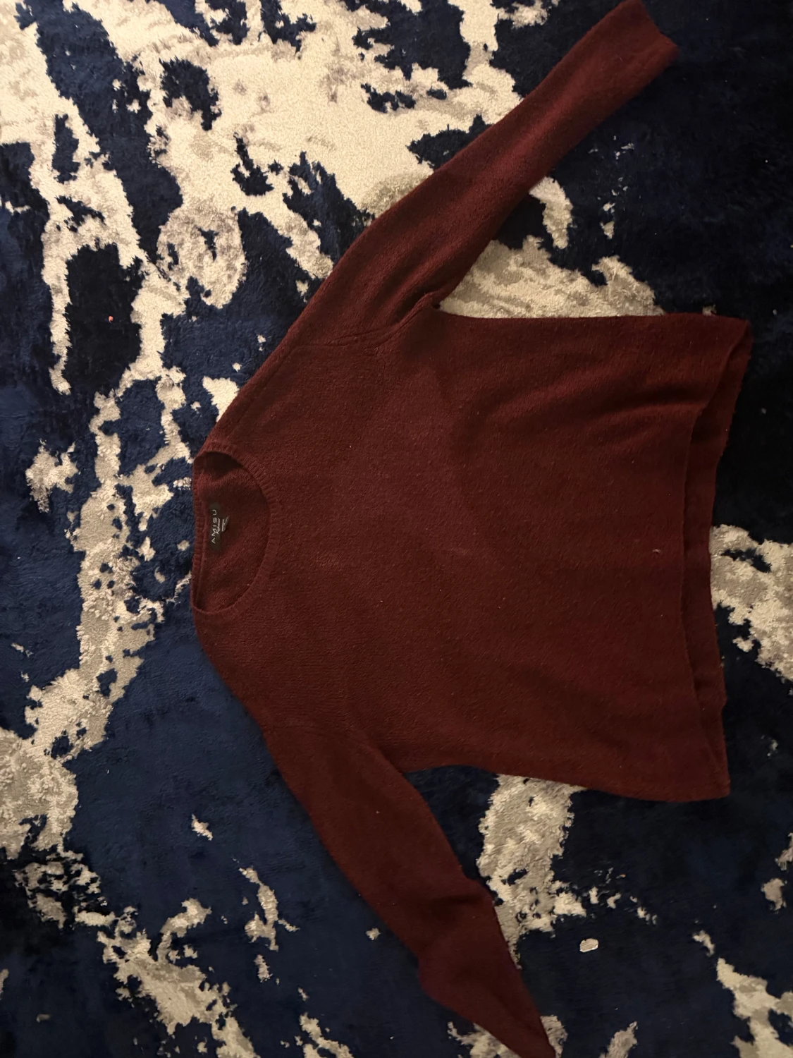 Vinröd stickad tröja  - 2