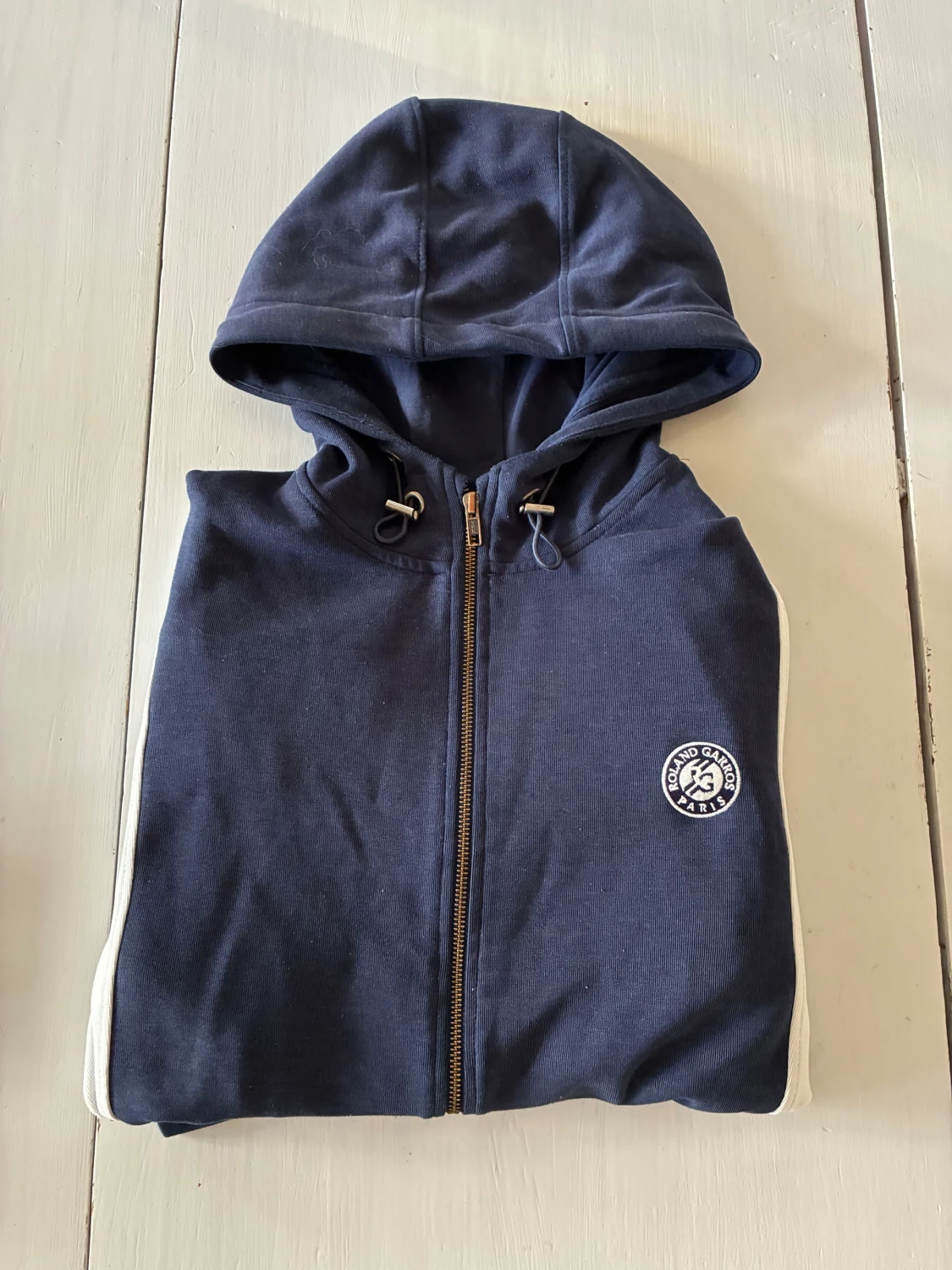 Blå och vit hoodie Roland Garros L - 4