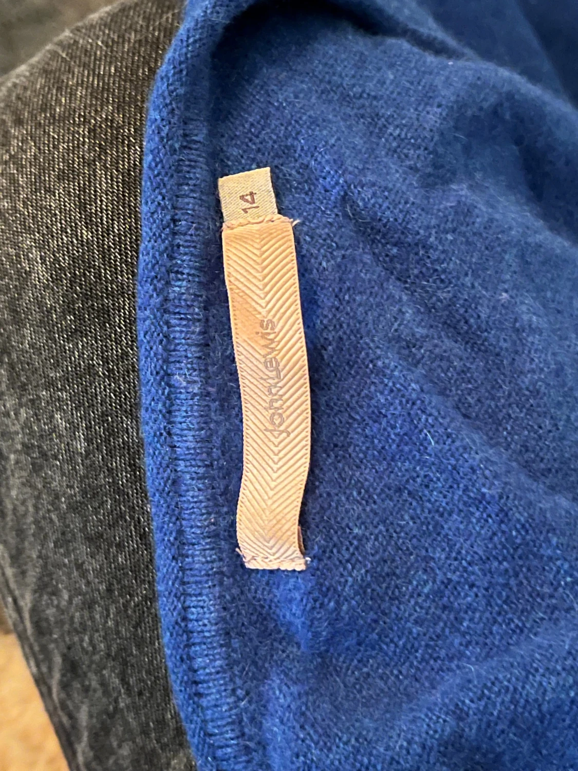 Blå kashmir v-ringad tröja John Lewis - 2