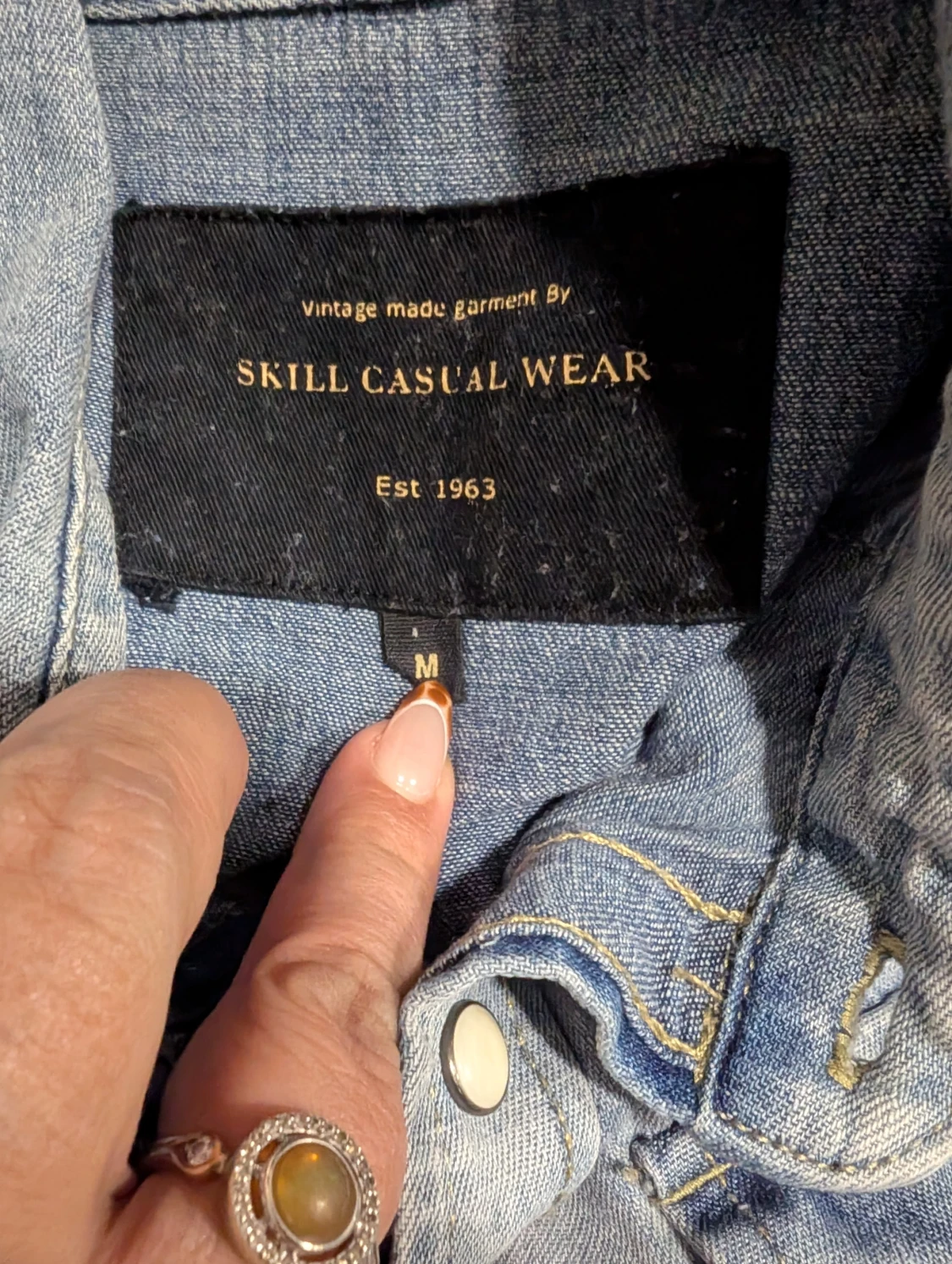 Ljusblå jeansskjorta Skill Casual Wear stl M - 1