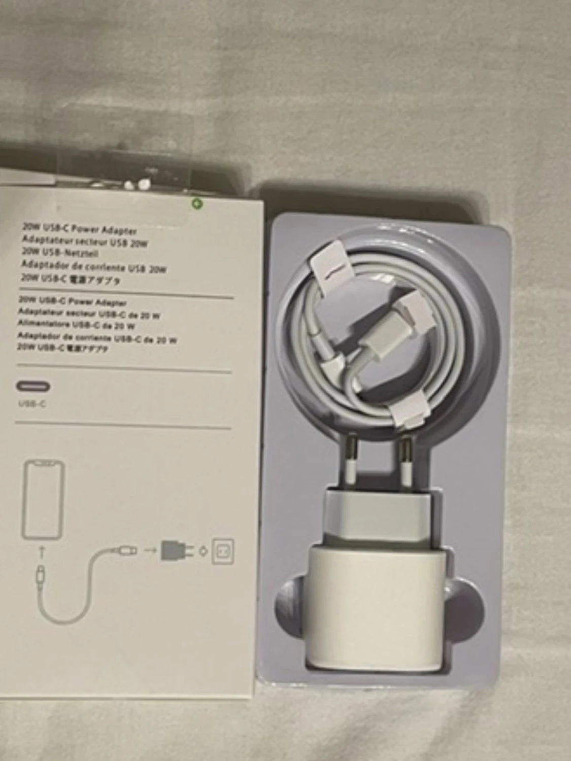 iPhone 14 Pro Max 20W USB-C Power Adapter + USB-C till Lightning-kabel - 1