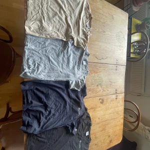 Champion t-shirt i olika färger - Fyra stilrena Champion t-shirts i beige, grått, mörk blå och svart. Alla har klassisk rund hals, kort ärm och diskret Champion-logga på bröstet. Perfekta till jeans eller shorts. Tillverkade i mjuk bomull för skön känsla hela dagen.